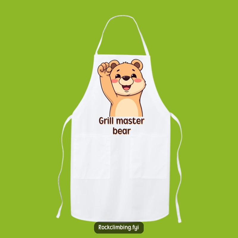 Funny Bear Climber Apron: Cook with Joyful Grit - A Chef's Funny Gift