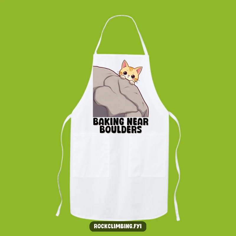 Funny Curious Cat Boulder Apron - Hilarious Kitchen Wear for Adventurous Cooks