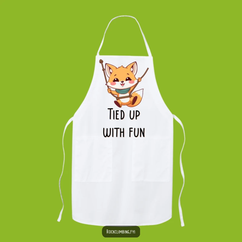 Funny Fox Rope Swing Apron: Cook with Courage and Glee