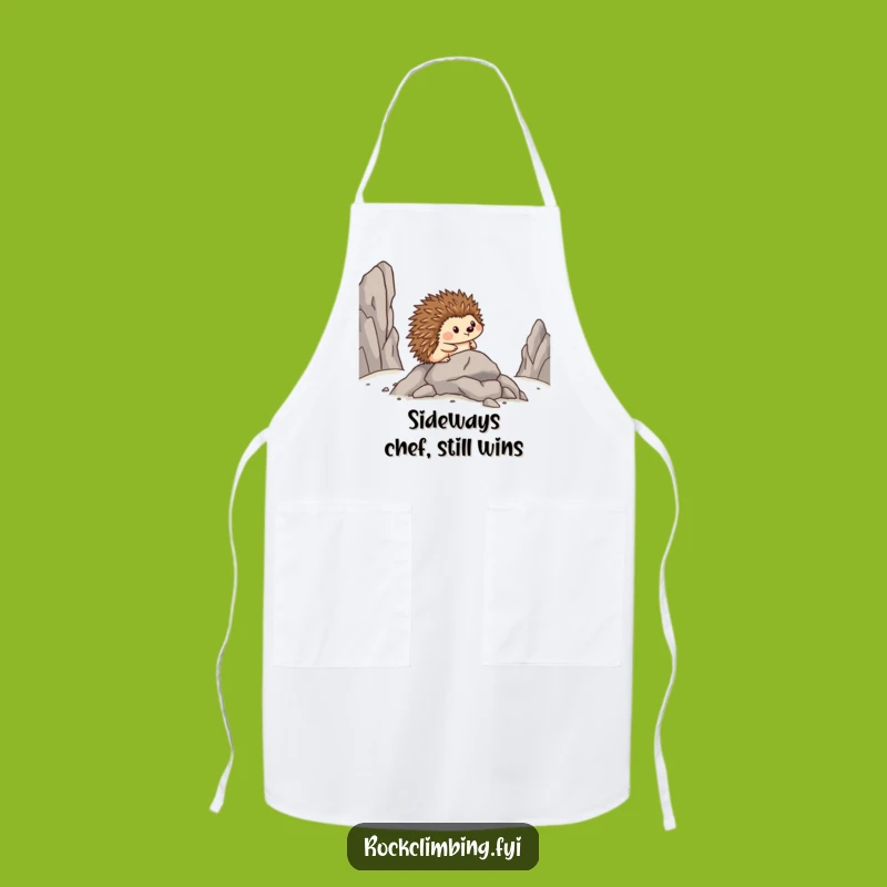 Funny Hedgehog Apron: Brave Sideways Cook, Humorous Kitchen Gift Idea