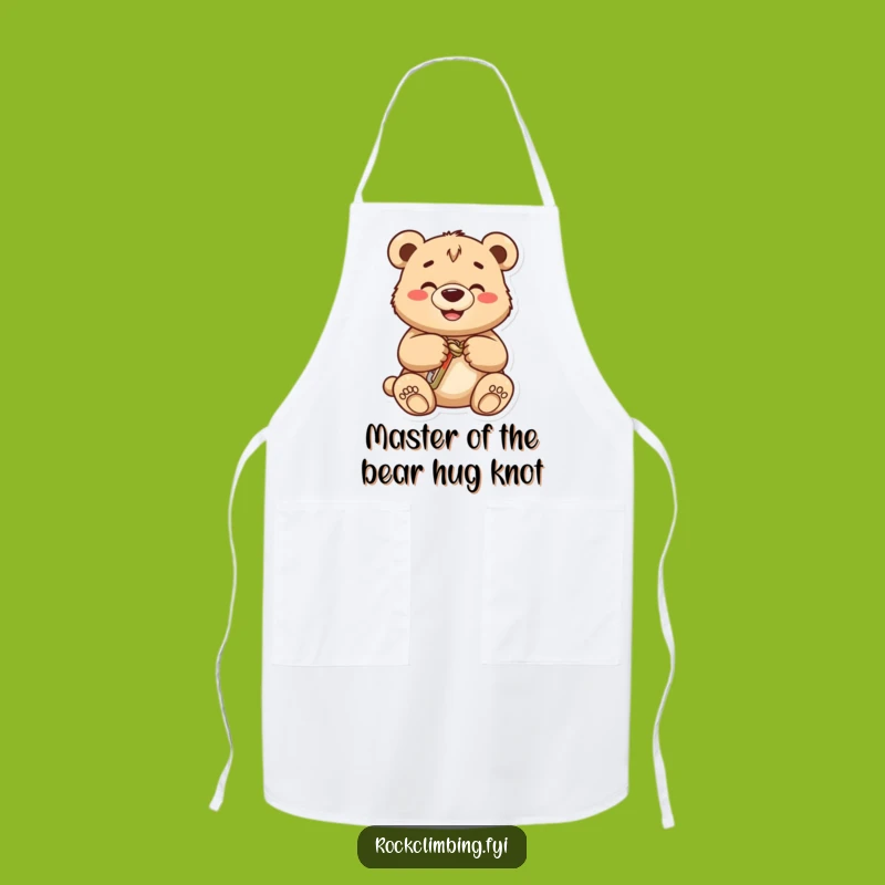 Funny Bear Cub Carabiner Apron: Kitchen Fun for Aspiring Chefs & Climbers