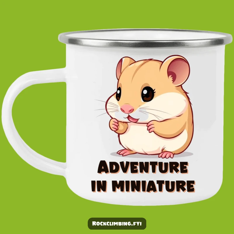 Funny Curious Hamster Climber Camping Mug - Adventure Ready and Hilarious