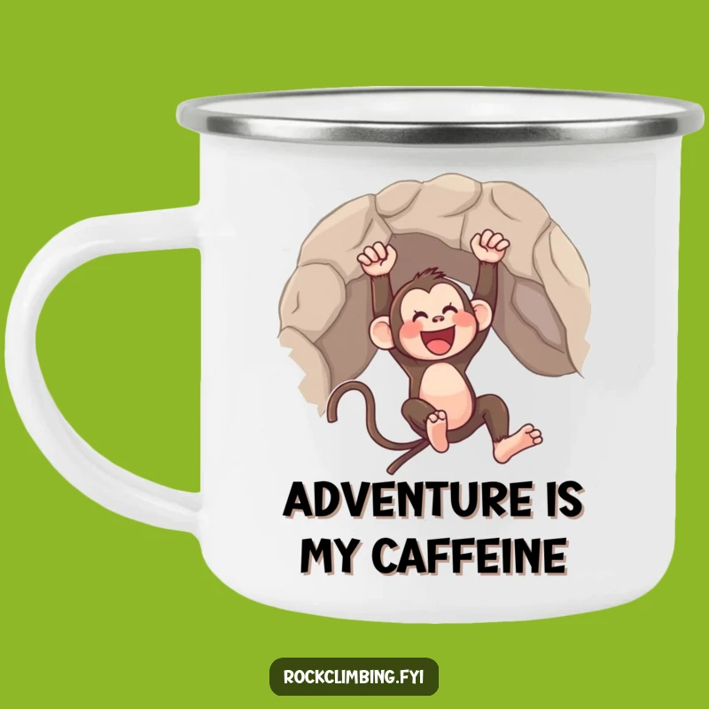 Funny Monkey Adventure Camping Mug - Outdoor Primate Fun!