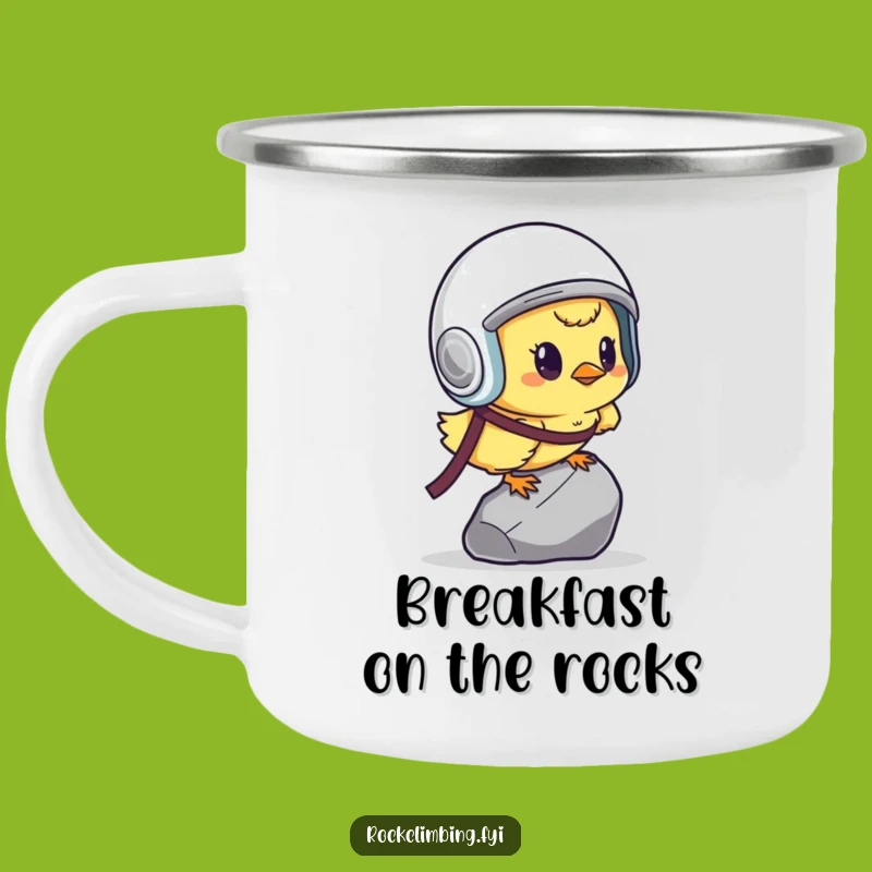 Funny Determined Chick Camping Mug: Your Helmeted Climber Companion Gift