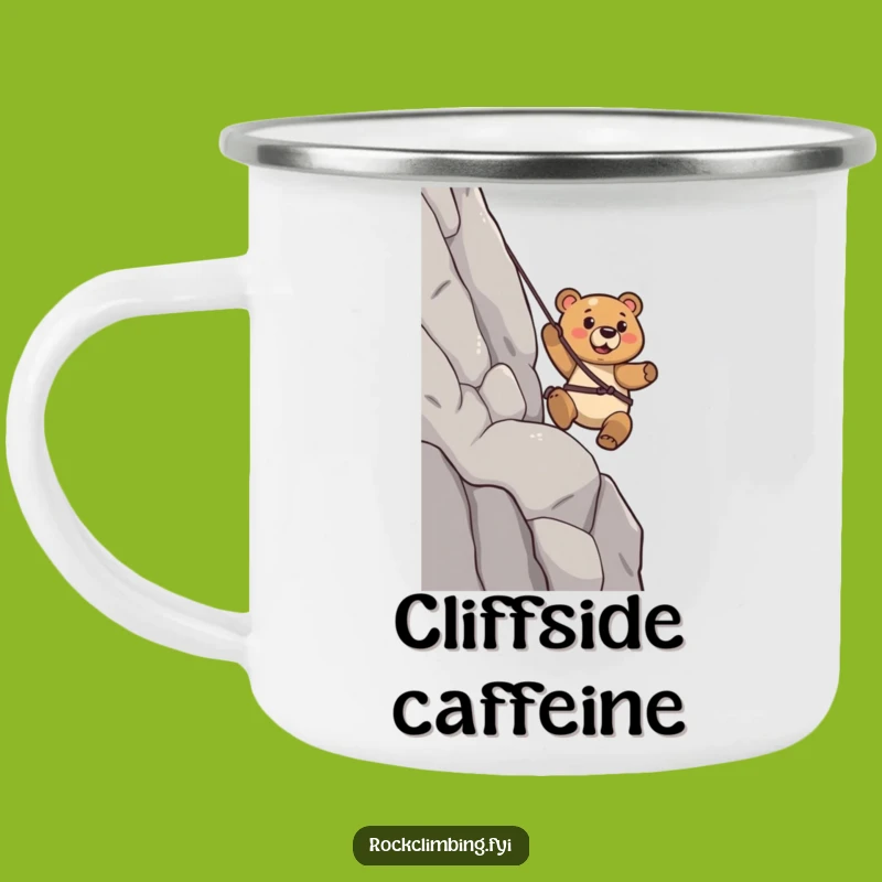 Funny Bear Rappelling Camping Mug: Confident Strider Outdoor Mug