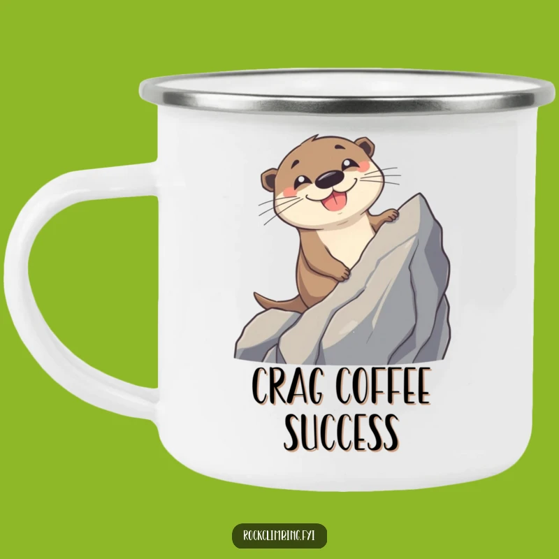 Funny Otter Climbing Camping Mug: Durable Grin Mug for Outdoor Adventures