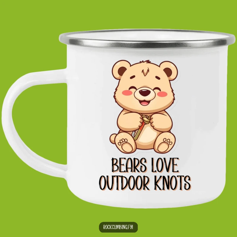Durable Funny Bear Cub Carabiner Camping Mug: Adventure Fuel for the Trail
