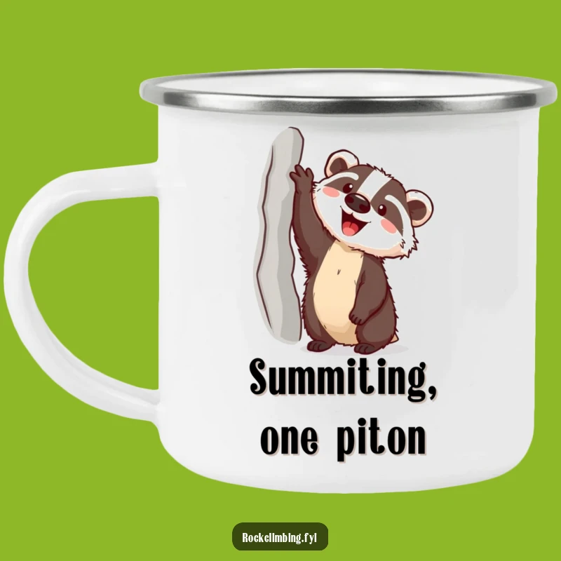 Funny Badger Climbing Camping Mug: Hilarious Companion for Outdoor Treks