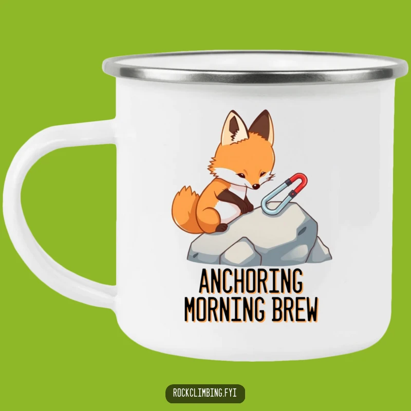 Funny Fox Climbing Carabiner Camping Mug: Hilarious Outdoorsy Drinkware