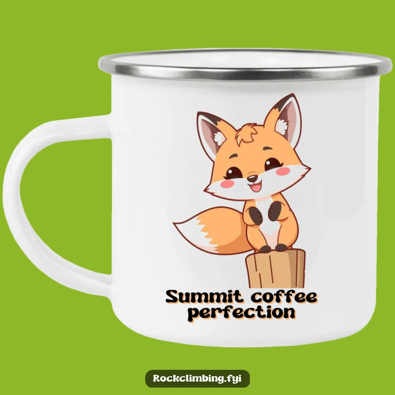 Funny Fox Grin Camping Mug: Durable Outdoor Drinkware, Perfect Funny Gift!
