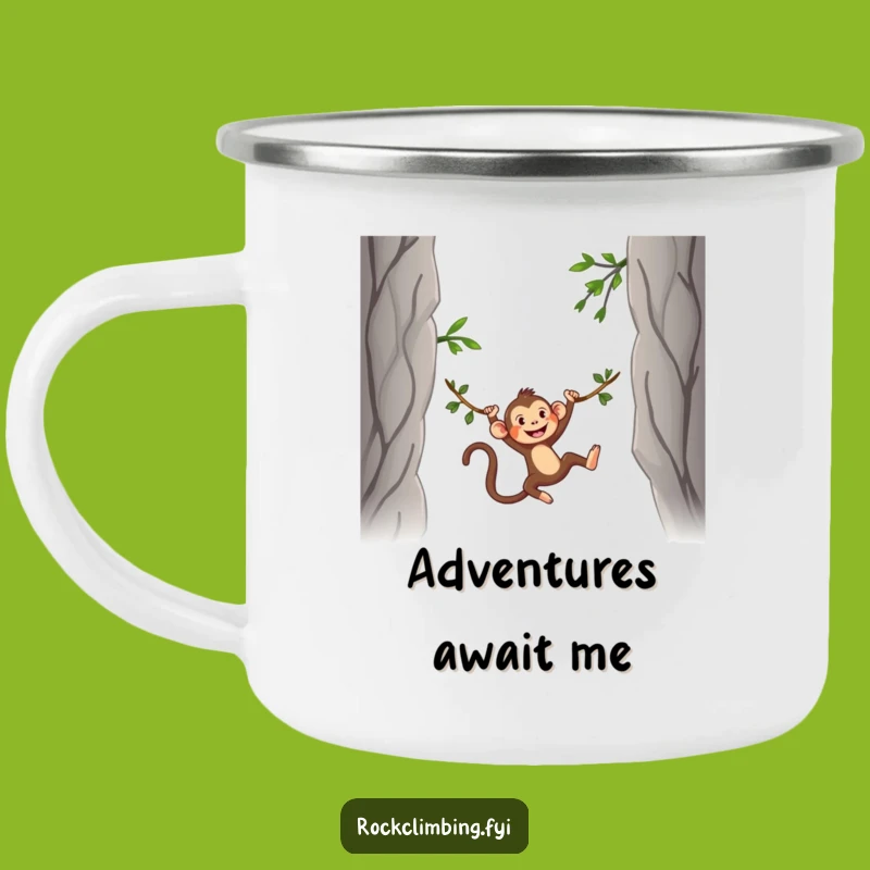 Funny Monkey Vine Swing Camping Mug: Silly Fun for Outdoor Adventures
