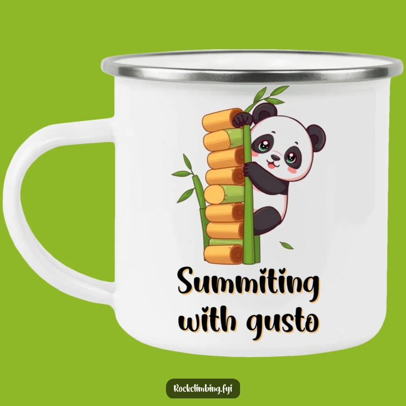 Funny Panda Climbing Camping Mug: Hilarious Endurance for Outdoor Adventures