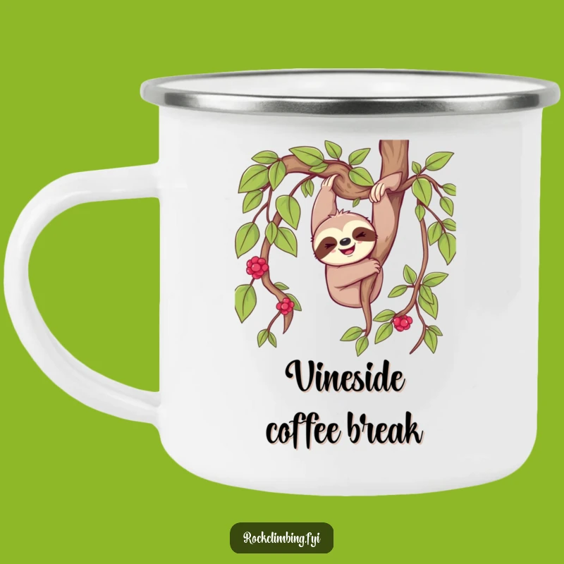 Funny Sloth Dangle Camping Mug - Chill Adventures On-the-Go