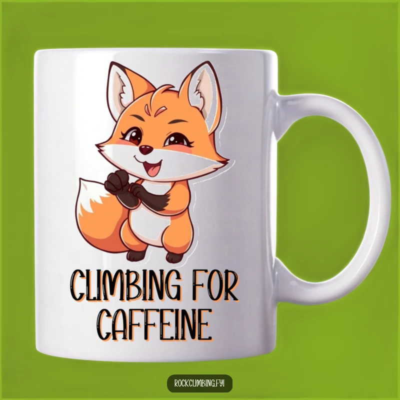 Funny Fox Climber Mug - Joyful Adventure Gift for Outdoorsy Coffee Lovers