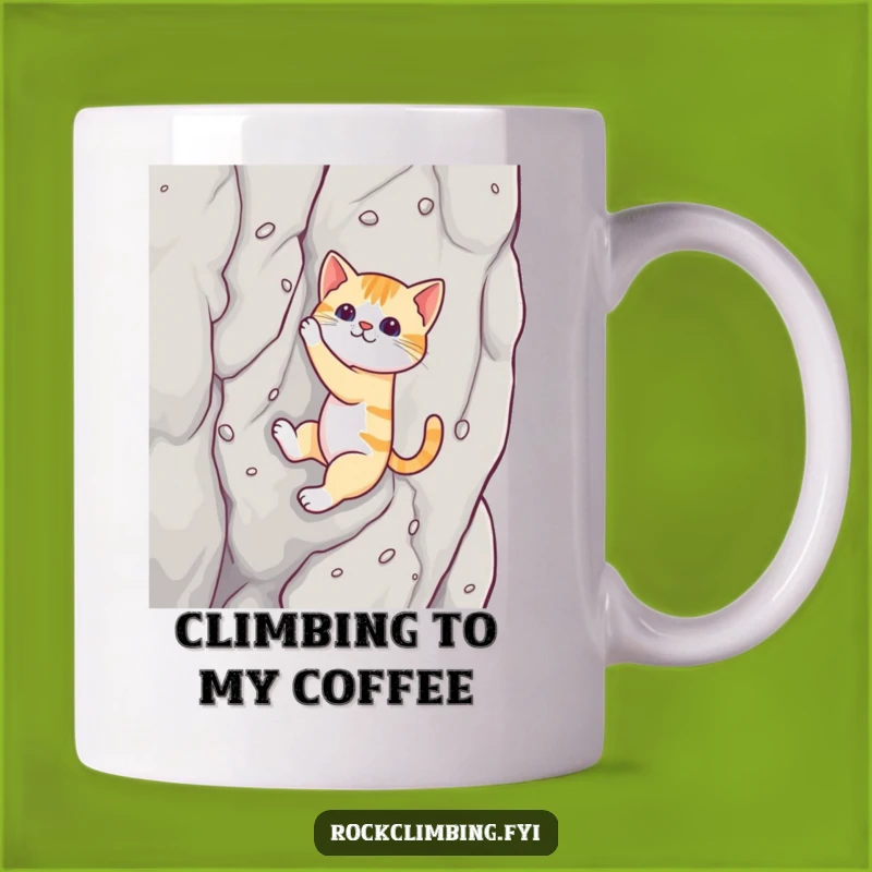 Funny Cat Climber Mug: Hilarious Feline Adventure Gift for Cat Lovers