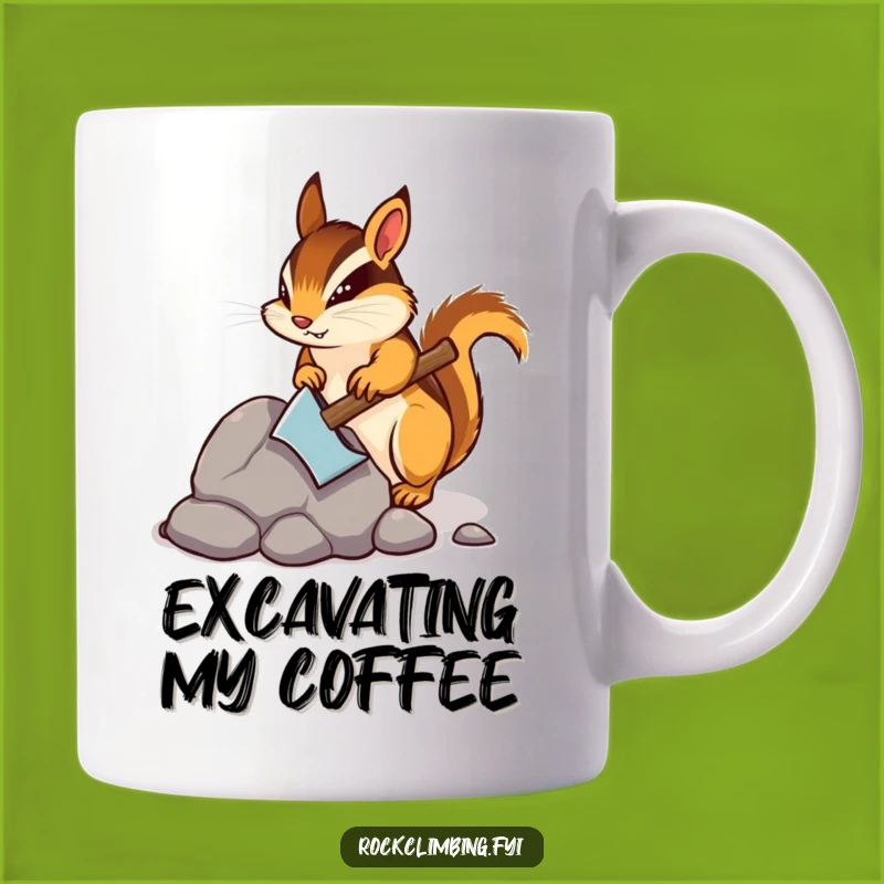 Funny Chipmunk Pickaxe Mug - Determined Miner Gift for Hard Workers