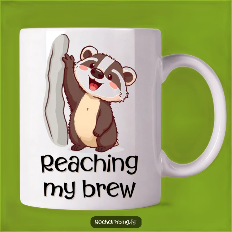 Funny Badger Climbing Mug: Hilarious Adventure Gift for Outdoorsy Folks