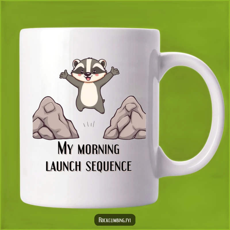 Funny Brave Badger Leaping Mug - Hilarious Animal Adventure Gift for Badgers Lovers