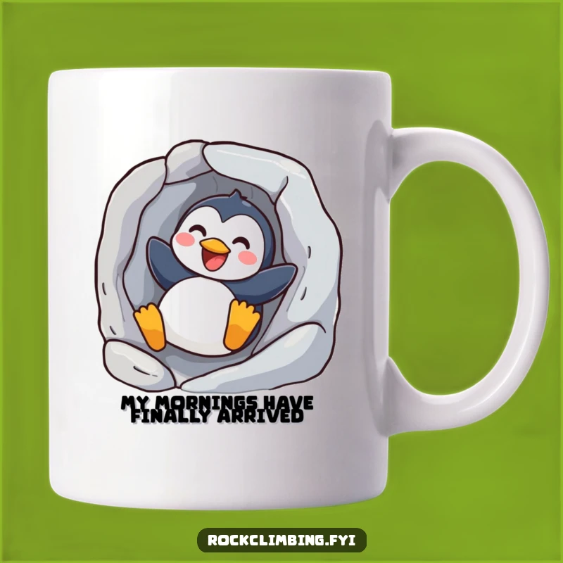 Funny Joyful Penguin Sliding Mug - Hilarious Arctic Adventure Gift for Fun Lovers