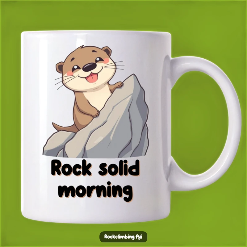 Funny Otter Rock Climbing Mug: Cheerful Grin Adventure Gift for Climbers