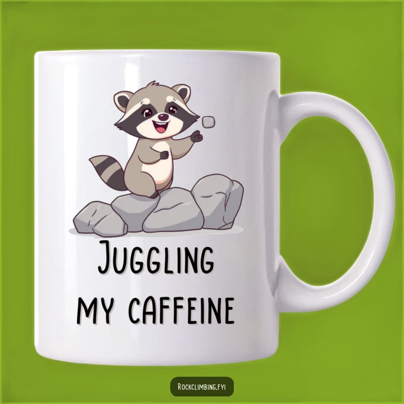 Funny Raccoon Juggling Mug: A Hilarious Gift for Mischievous Climbers