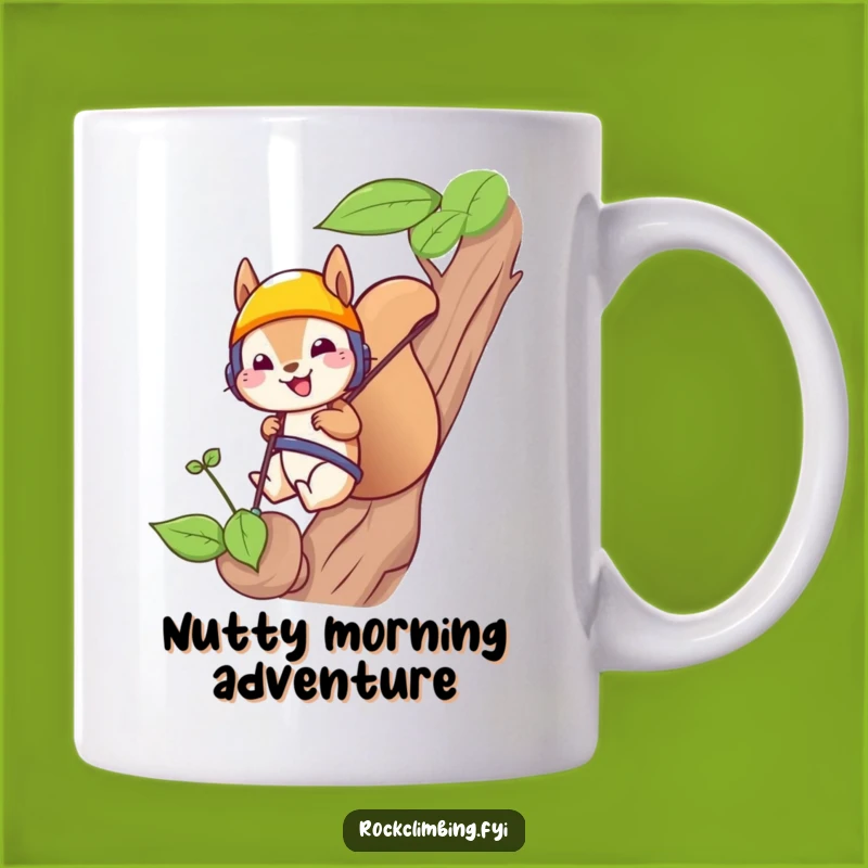 Funny Squirrel Rappelling Mug: Adventurous & Hilarious Gift for Nature Lovers