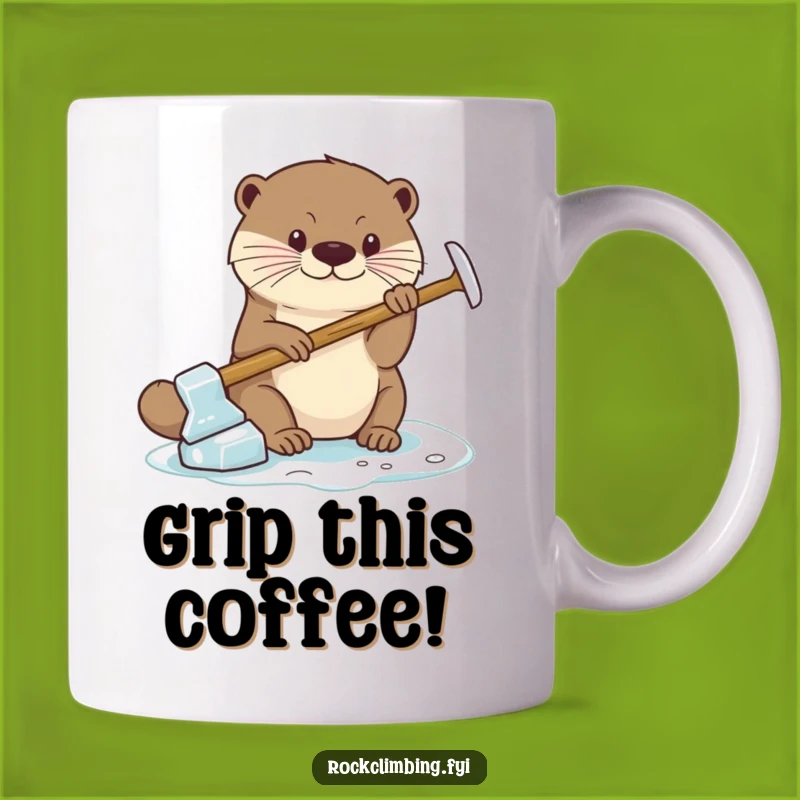 Funny Otter Ice Axe Mug: Focused Grip for Your Morning Grind