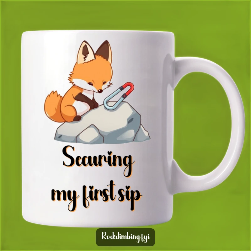 Funny Fox Climbing Prep Mug: Hilarious Outdoorsy Gift for Careful Planners