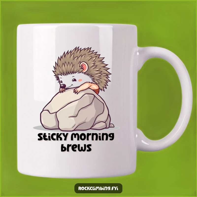Funny Hedgehog Climber Mug - Tiny Hero, Big Ascent Gift