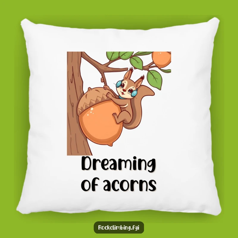 Funny Squirrel Climber Pillow - Cozy Acorn Adventure Comfort