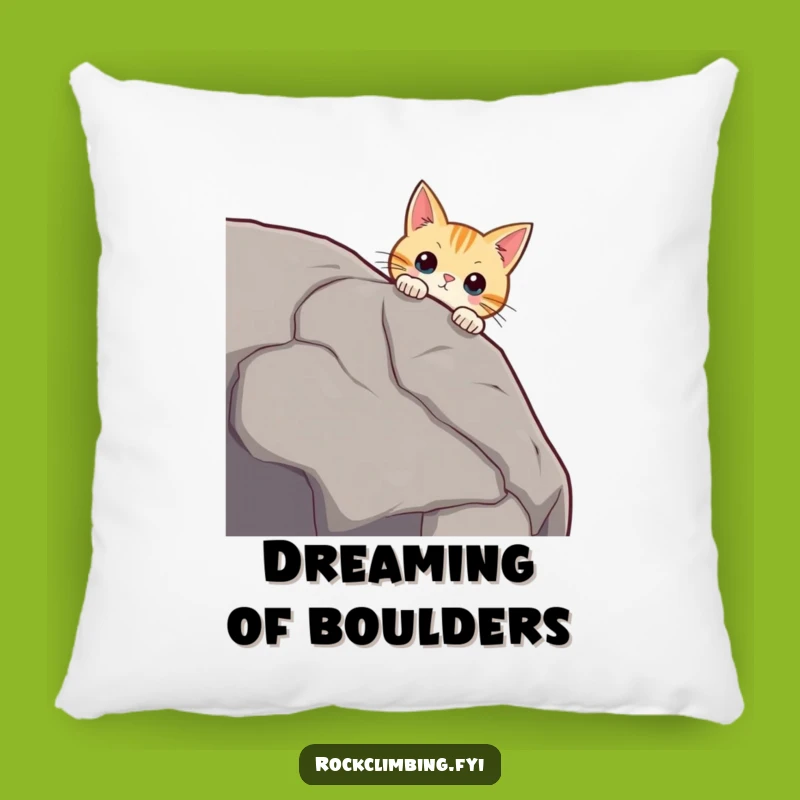 Funny Curious Cat Boulder Pillow - Comfy and Hilarious Accent for Cozy Homes