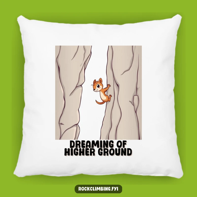 Funny Squirrel Cliff Climber Pillow: Comfy and Hilarious Adventure Decor