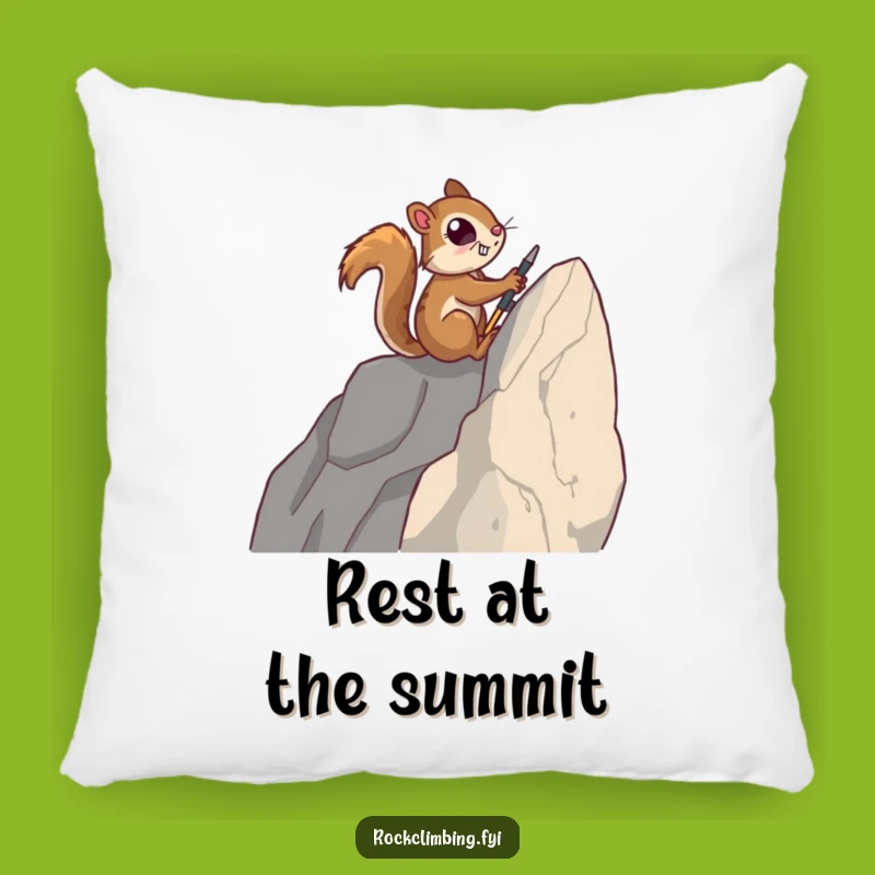 Funny Squirrel Rock Climber Pillow: Cozy Comfort After the Climb - A Hilarious Funny Gift