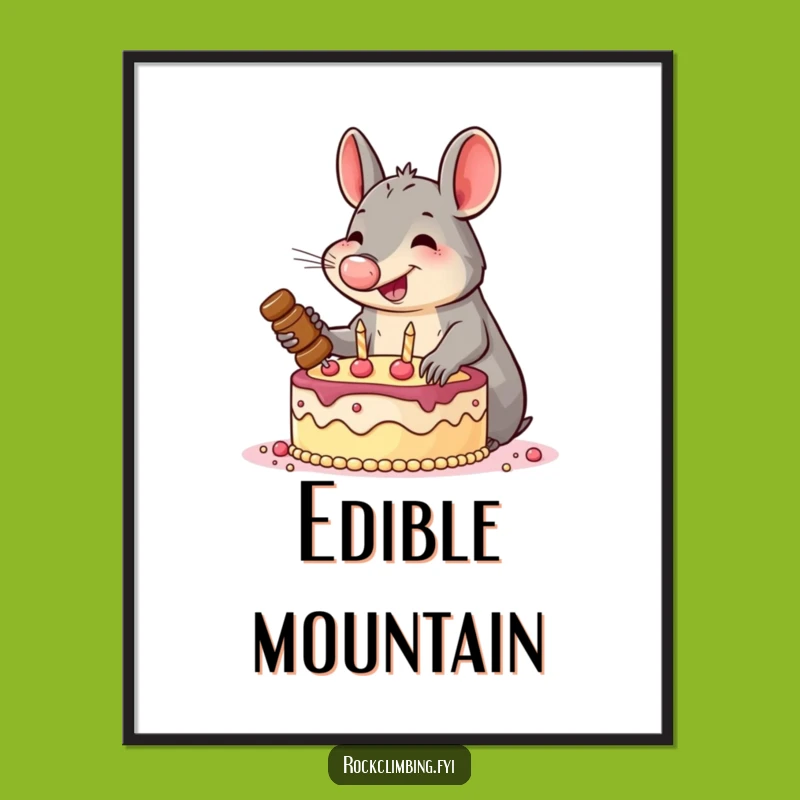 Funny Aardvark Cake Expedition Digital Art: Instant Download of Ambition!