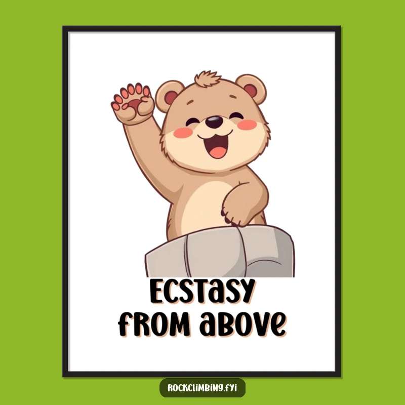 Funny Bear Cub Celebration Digital Art: Hilarious Joyful Decor