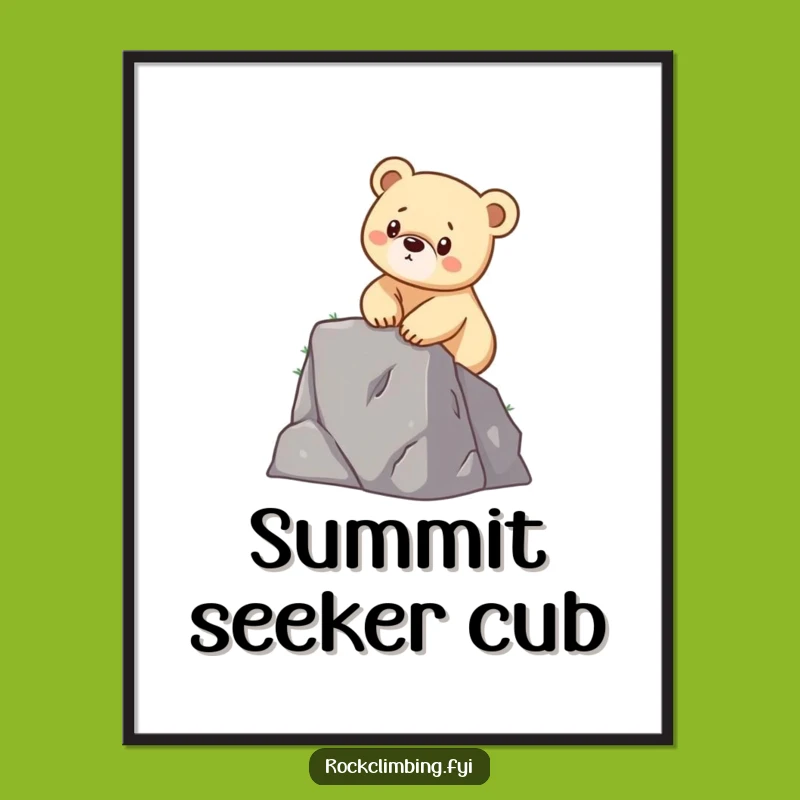 Funny Climbing Bear Cub Digital Art: Printable Inspiration for Walls