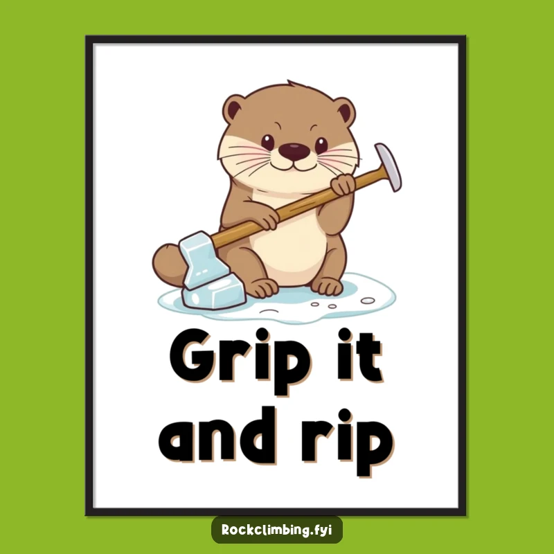Funny Otter Ice Axe Digital Art: Instant Focus for Your Space