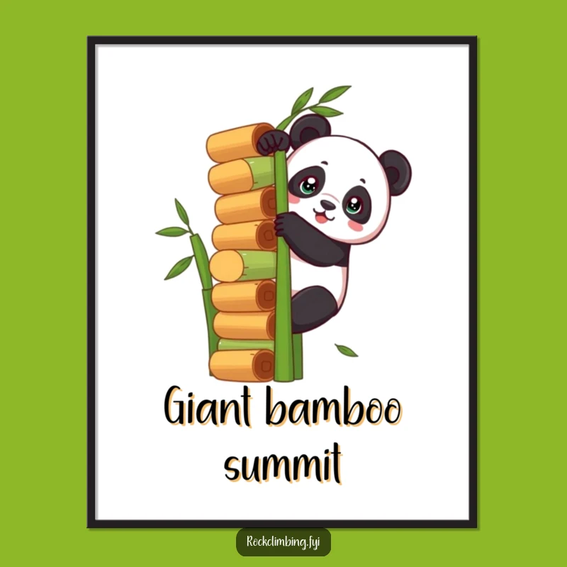 Funny Panda Climbing Digital Art: Instant Hilarious Motivation for Walls