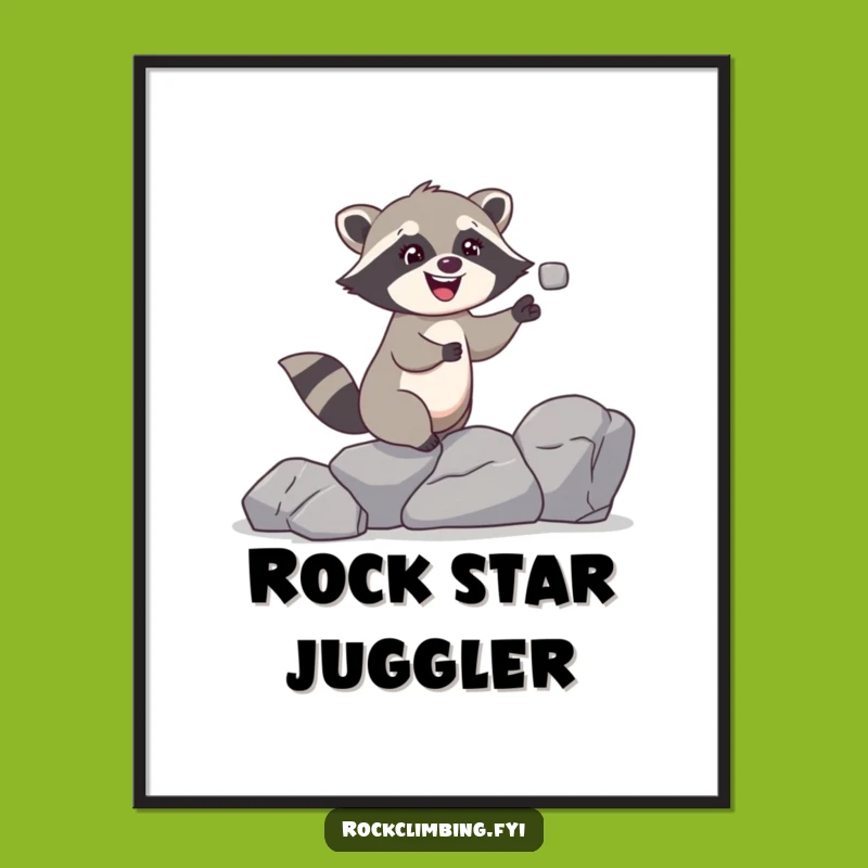 Funny Raccoon Juggling Digital Art: Hilarious Mischievous Decor for Instant Download