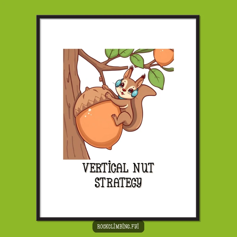 Funny Squirrel Climber Digital Art - Instant Acorn Adventure Decor