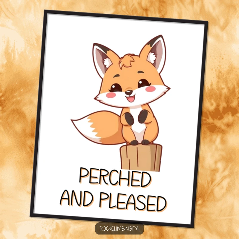 Funny Fox Digital Art Print of a cheerful fox with a massive toothy grin, perched majestically, capturing pure amusement.