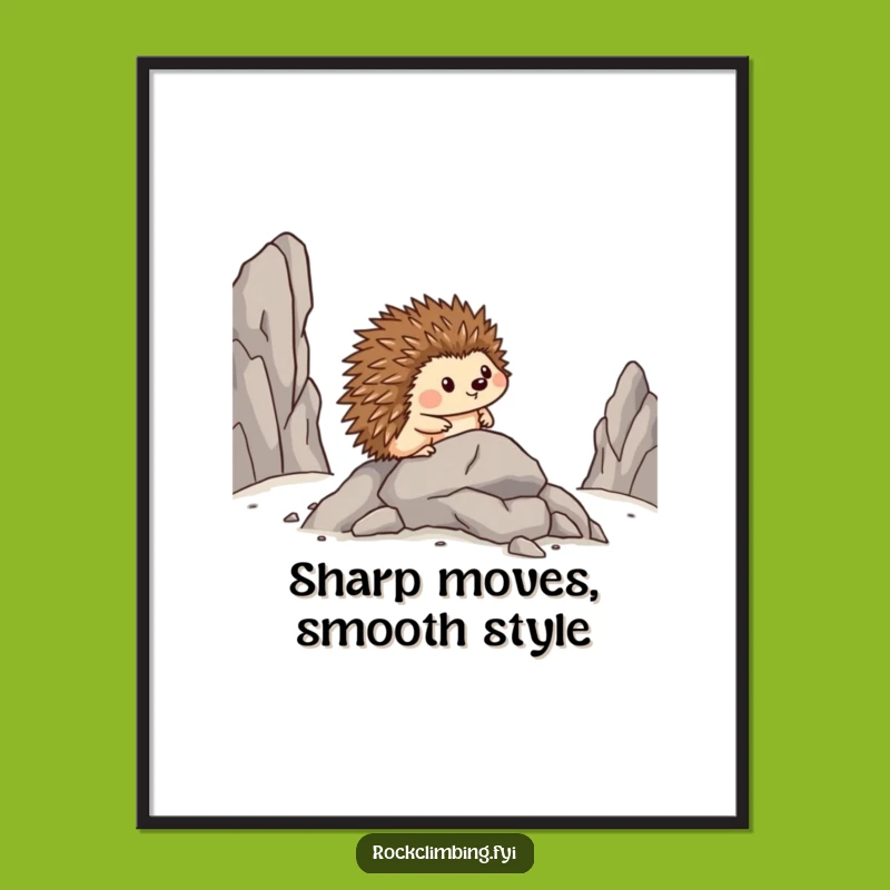 Funny Hedgehog Digital Art: Brave Sideways Scene, Humorous Wall Decor Gift