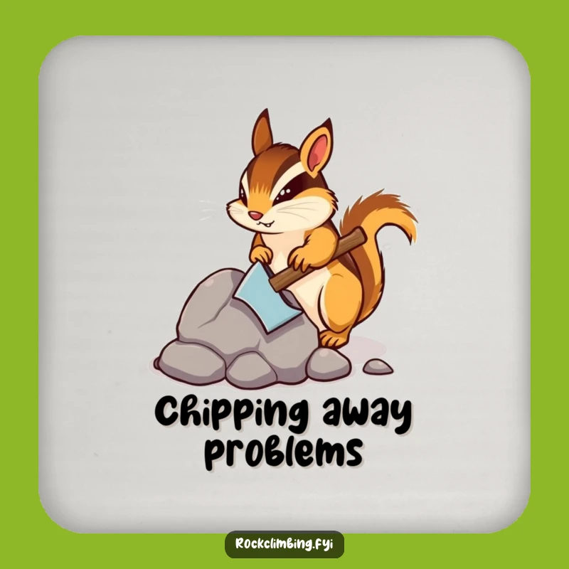Funny Chipmunk Pickaxe Drink Coaster - Hilarious Miner Accessory