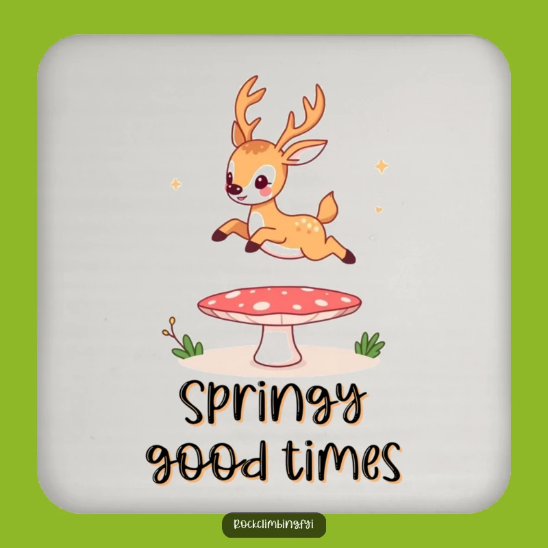 Funny Deer Mushroom Trampoline Coaster - Protect Surfaces Hilariously