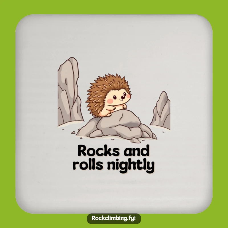 Funny Hedgehog Coaster: Brave Sideways Sip, Humorous Drink Protection Gift