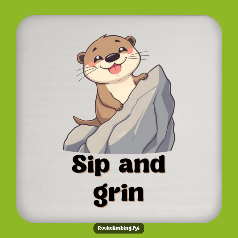 Funny Otter Climbing Coaster: Cheerful Grin Protector - Unique Housewarming Gift