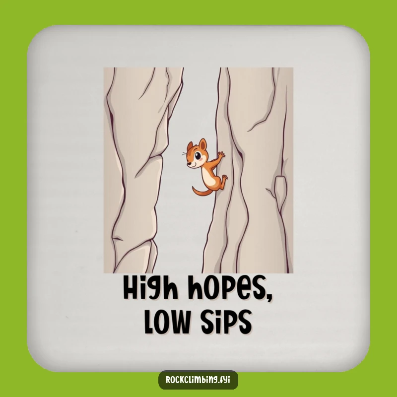 Funny Squirrel Cliff Climber Coaster: Hilarious Drink Protection for Adventurers