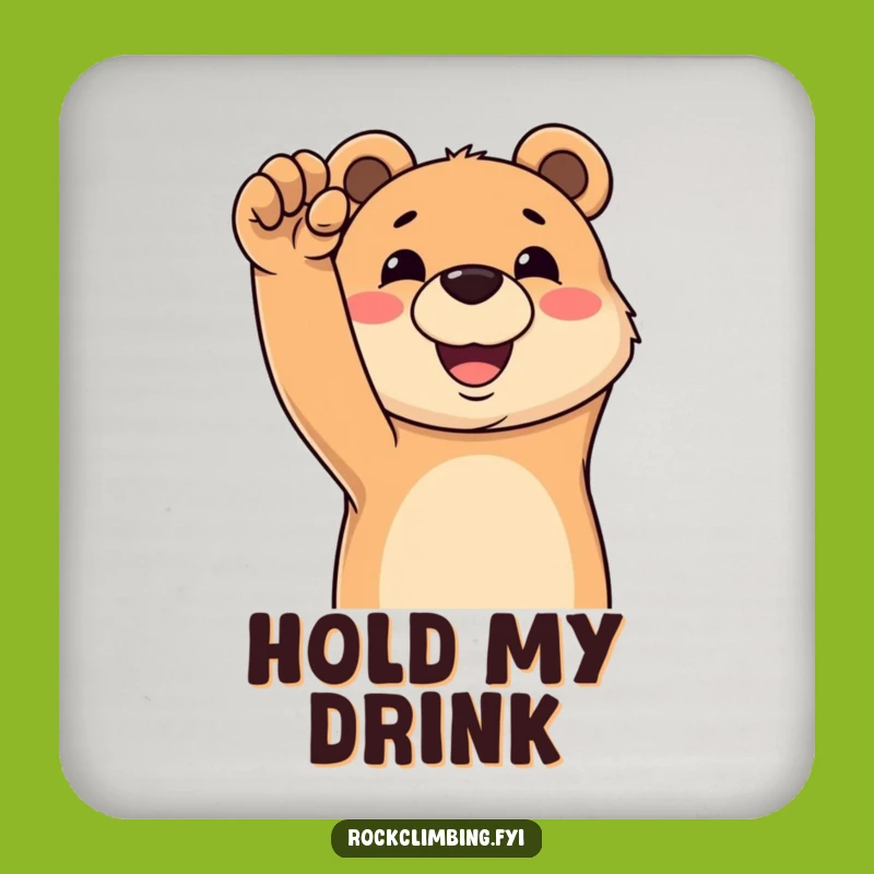 Funny Bear Climber Coasters: Protect Surfaces with a Smile - A Quirky Funny Gift