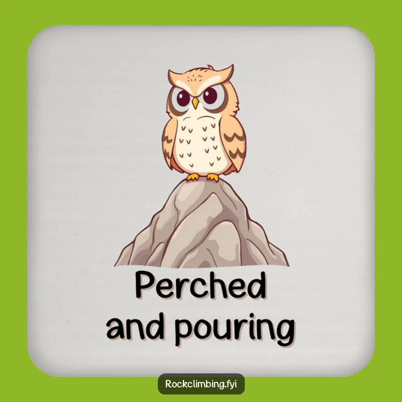 Funny Wise Owl Peak Surveyor Coaster - Protect Surfaces with Hilarious Style