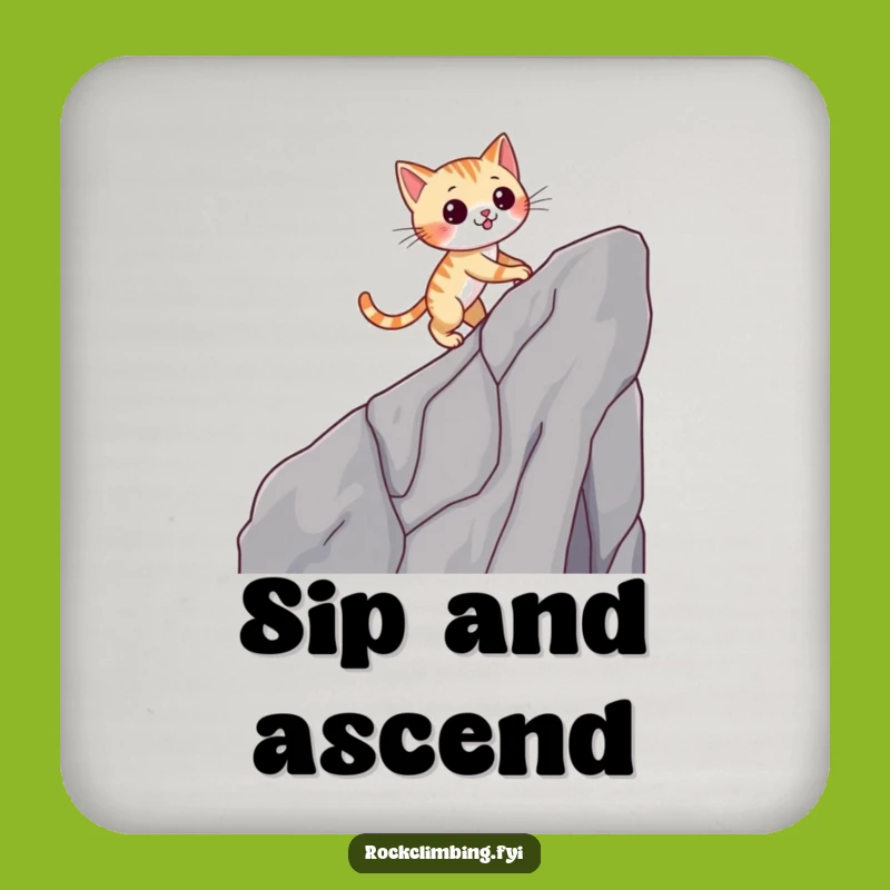 Funny Cat Cliff Climb Coaster: Protect Surfaces with Wit